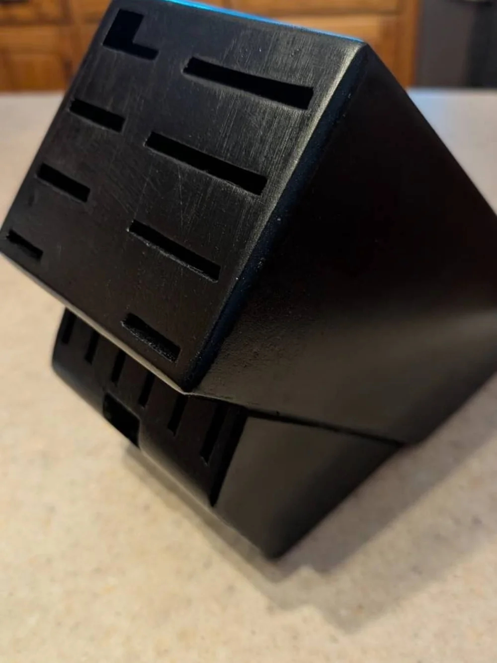 Black Wooden Knife Block Holder